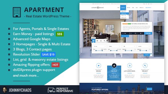Apartment WP by Johnnychaos (real estate and realtor WordPress theme)