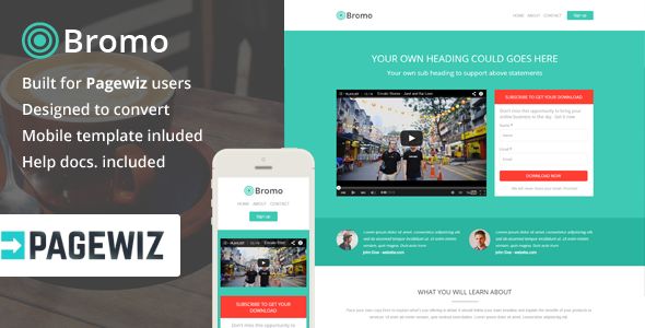 Bromo by Saputrad (landing page template for PageWiz)