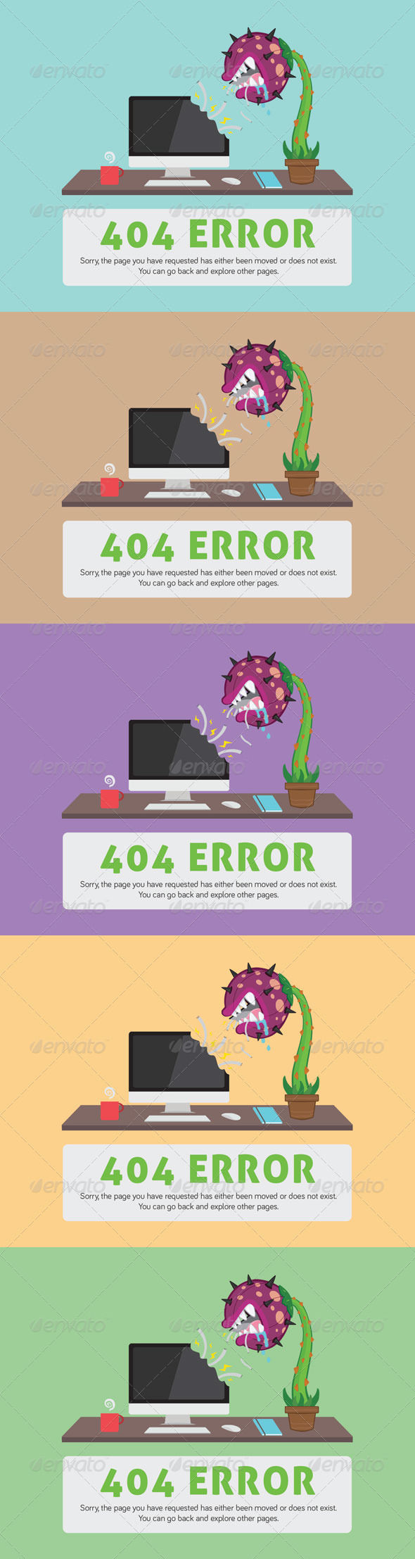 Carnivorous Plant ERROR Web Page by AddtoFavorites (layered 404 page template)