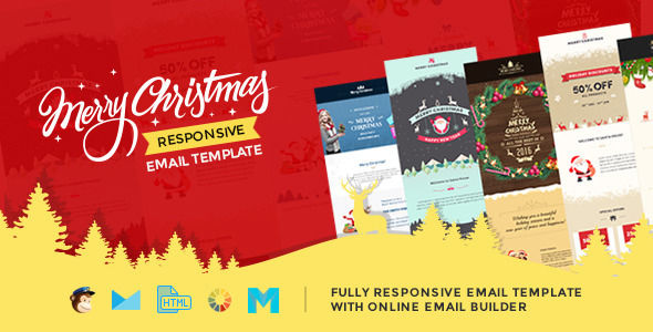 Christmas Responsive Email Template With Builder by Themezaa (email templates for use with Mailchimp)