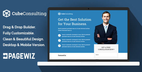 Cube Consulting by Demustang (landing page template for PageWiz)