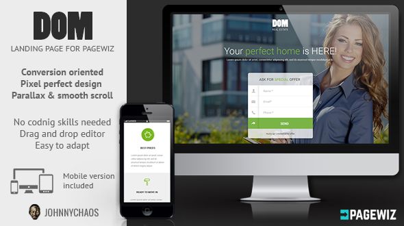 DOM by Johnnychaos (landing page template for PageWiz)