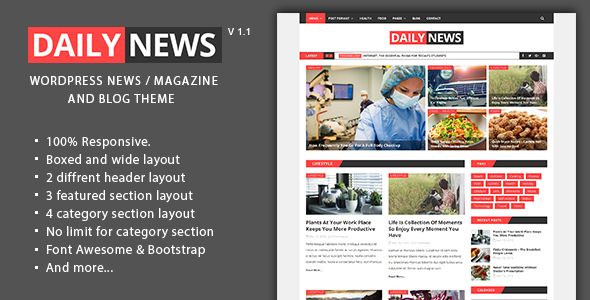 Daily News by GBJsolution (magazine WordPress theme)