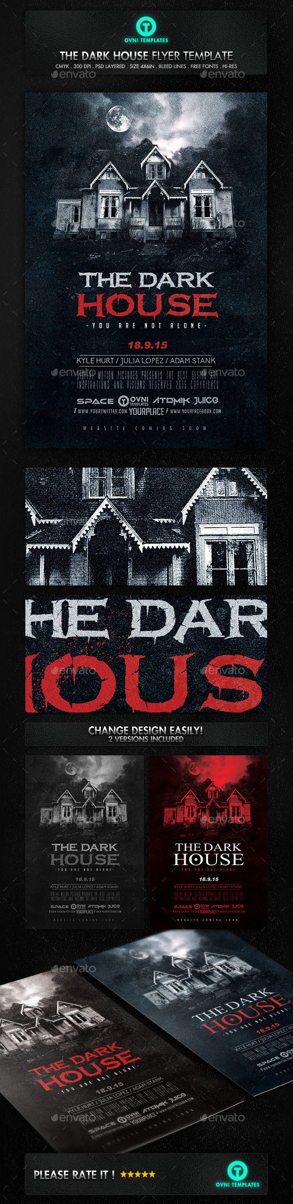Dark Terror House Flyer Movie Poster by OVNI-TEMPLATES (Halloween party flyer)