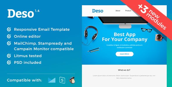Deso by MaestoMail (email templates for use with Mailchimp)