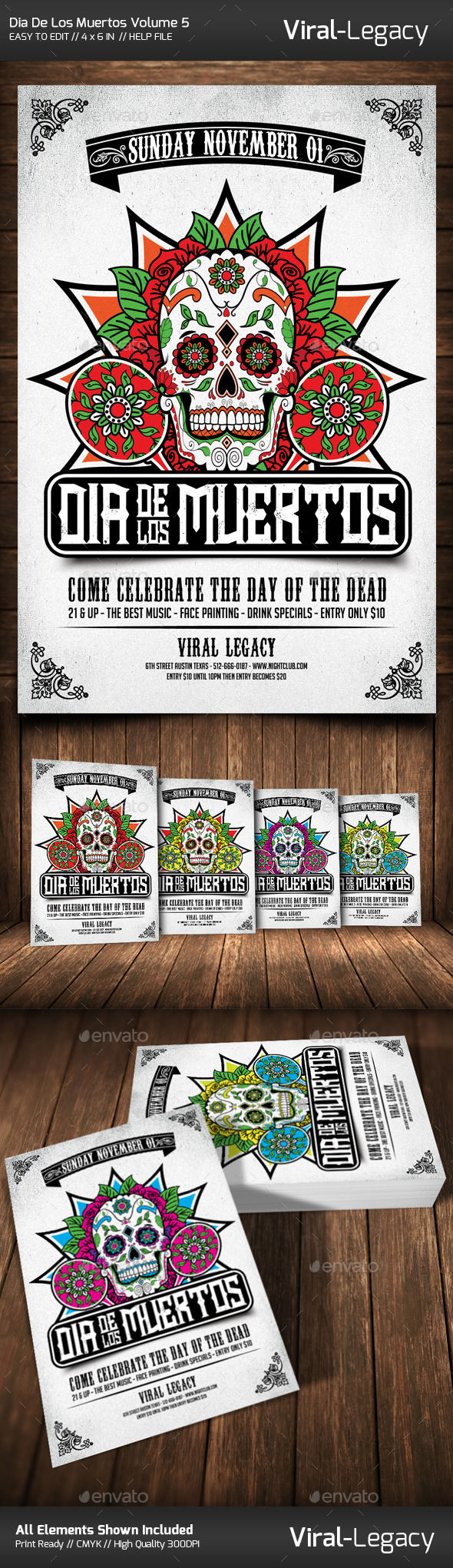 Dia De Los Muertos Volume by Viral-Legacy (Halloween party flyer)