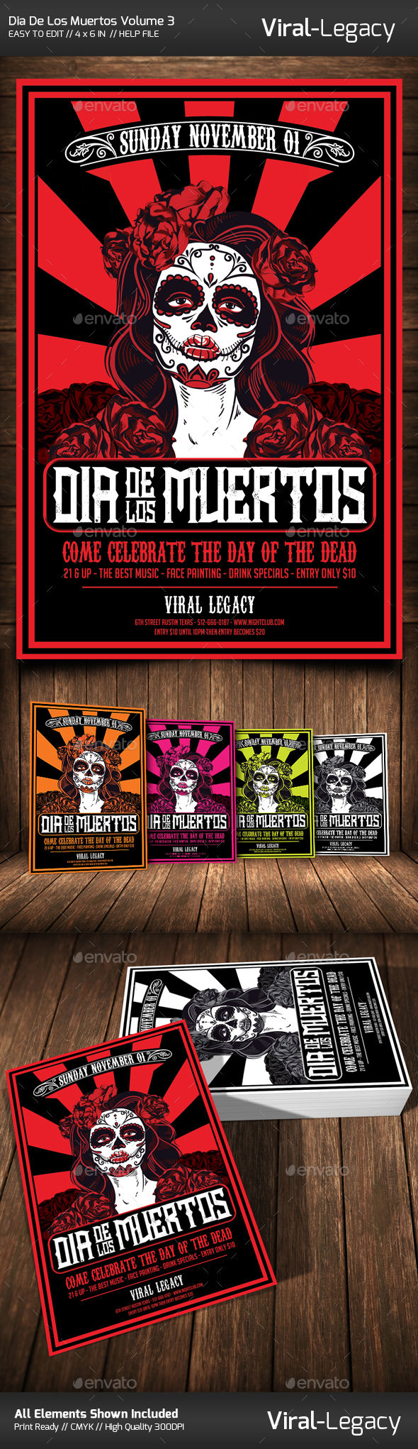 Dia De Los Muertos Volume by Viral-Legacy (Halloween party flyer)