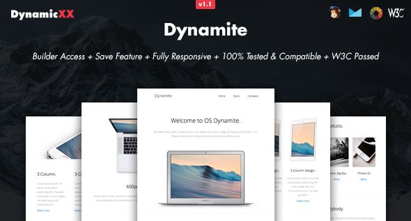 Dynamite by DynamicXX (email templates for use with Mailchimp)