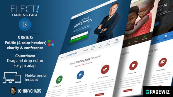 Elect by Johnnychaos (landing page template for PageWiz)