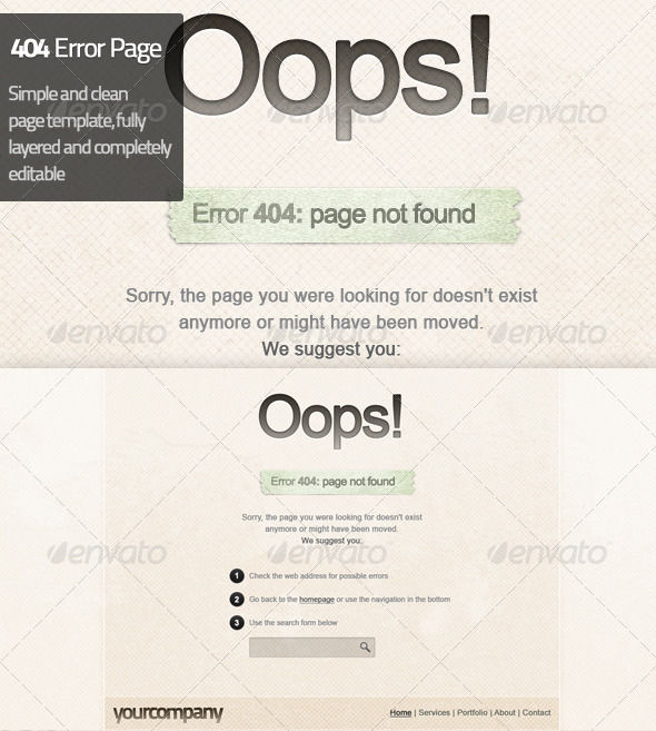 Error Page Template by AddtoFavorites (layered 404 page template)