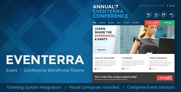 Eventerra by Mopc76 (event & conference WordPress theme)