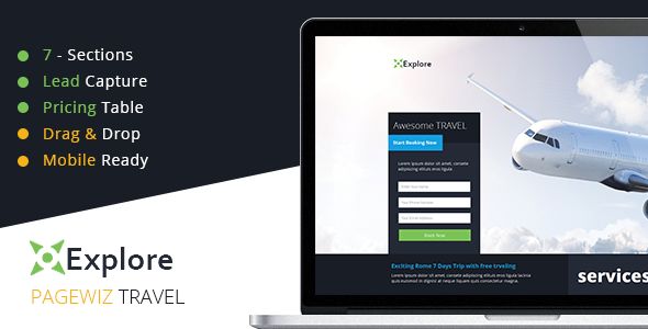 Explore by Xvelopers (landing page template for PageWiz)