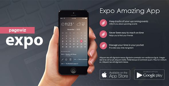 Expo Pagewiz Product Landing Page by Xvelopers (landing page template for PageWiz)