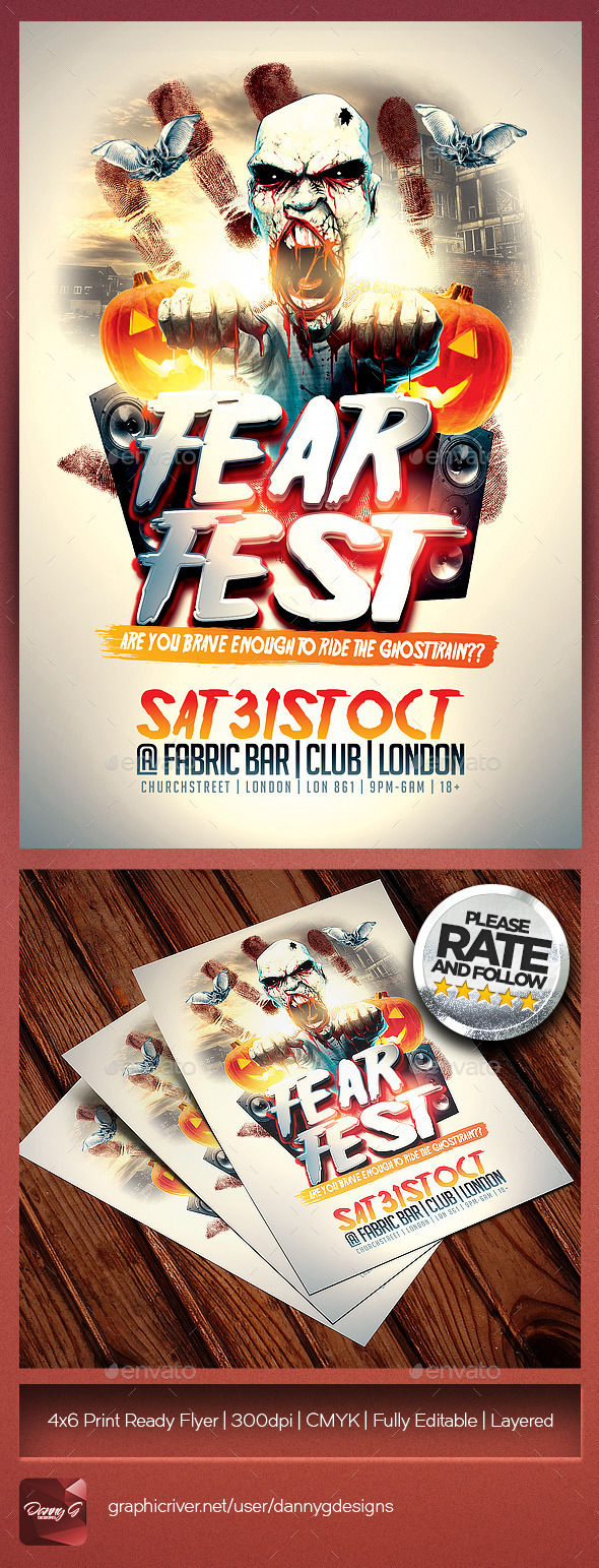 FearFest Halloween Template PSD by DannyGDesigns (Halloween party flyer)