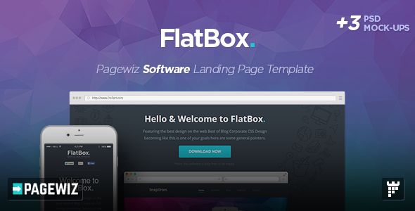 FlatBox by PixFort (landing page template for PageWiz)