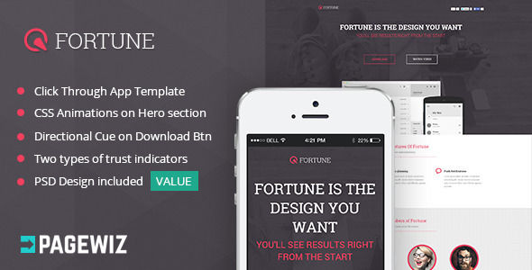 Fortune by CucuIonel (landing page template for PageWiz)