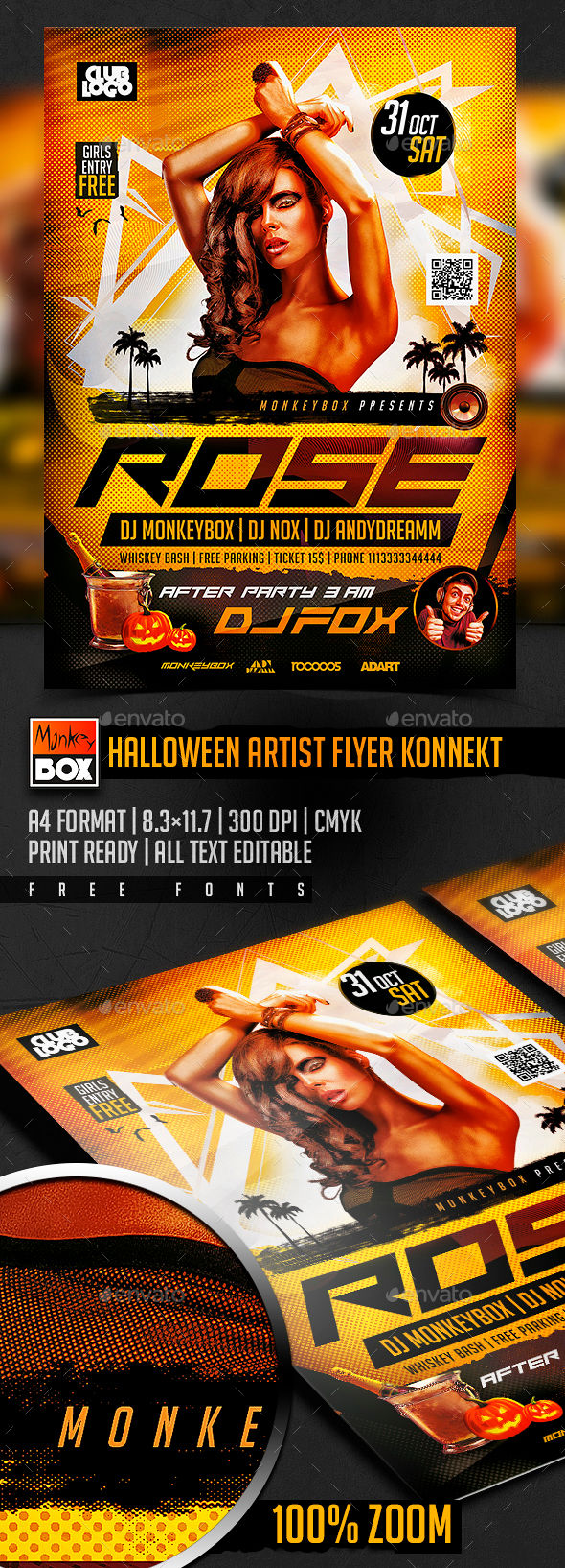 Halloween Artist Flyer Konnekt by MonkeyBOX (Halloween party flyer)