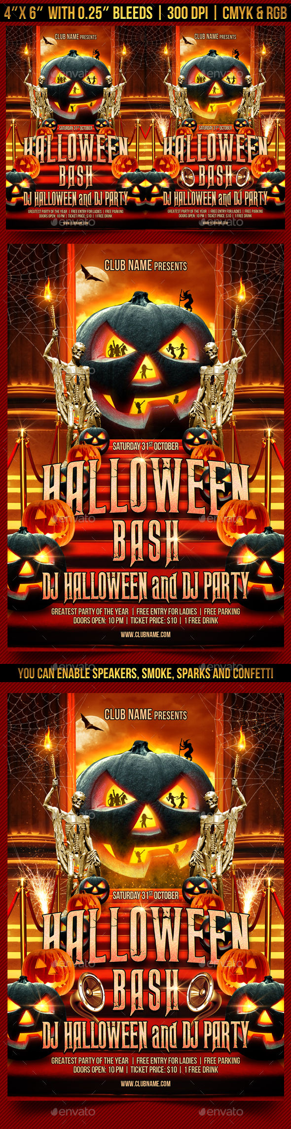 Halloween Bash Flyer Template by Gugulanul (Halloween party flyer)
