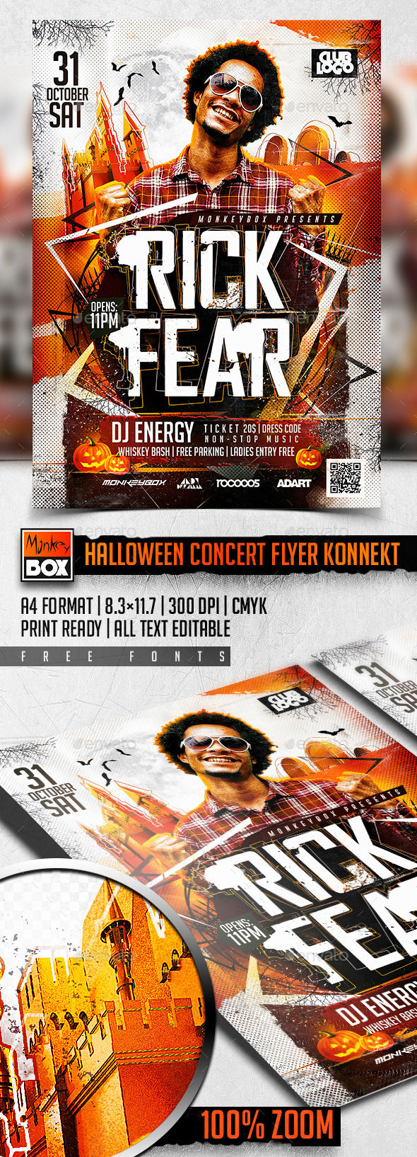 Halloween Concert Flyer Konnekt by MonkeyBOX (Halloween party flyer)