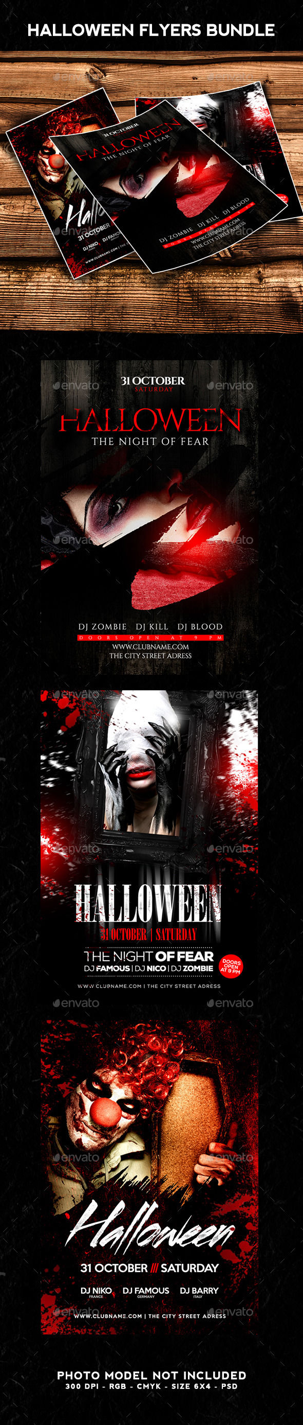 Halloween Flyer Bundle by Nikolaev_ws (Halloween party flyer)