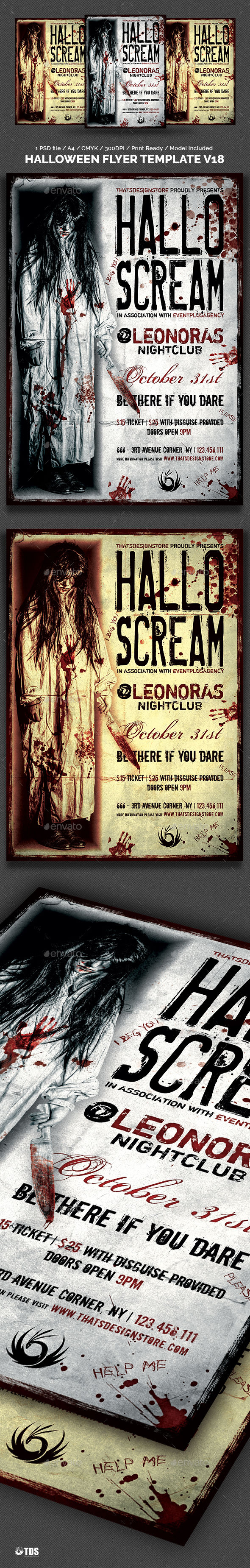Halloween Flyer Template V by Lou606 (Halloween party flyer)