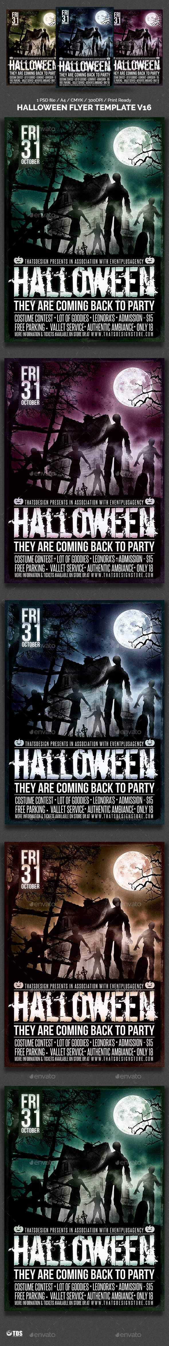 Halloween Flyer Template V by Lou606 (Halloween party flyer)