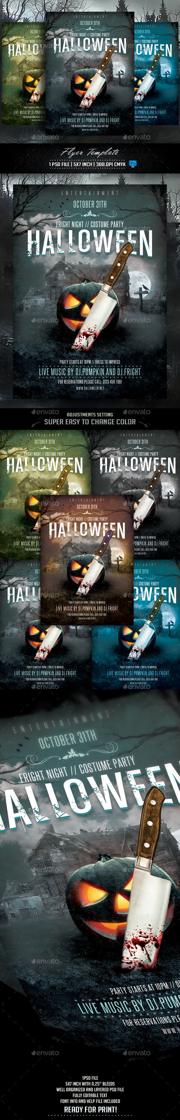 Halloween Flyer Template by Briell (Halloween party flyer)