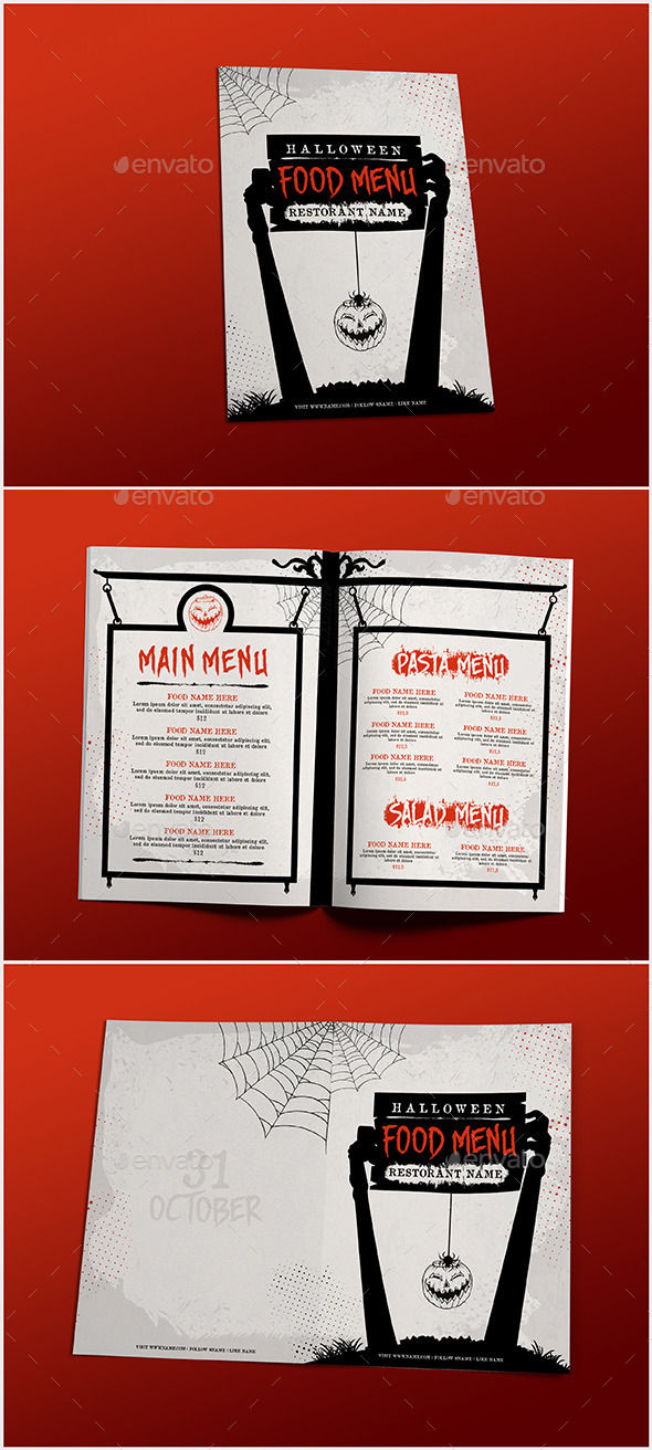 Halloween Food Menu by D-S (Halloween party flyer)