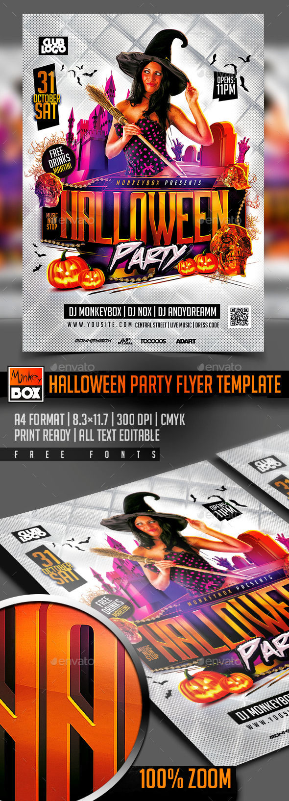 Halloween Party Flyer Template by MonkeyBOX (Halloween party flyer)