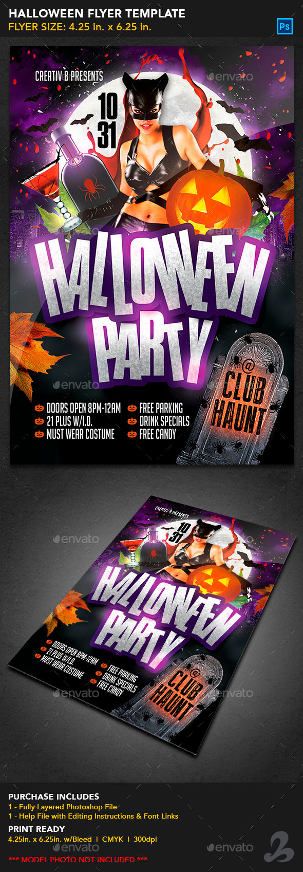 Halloween Party Flyer Template by CreativB (Halloween party flyer)