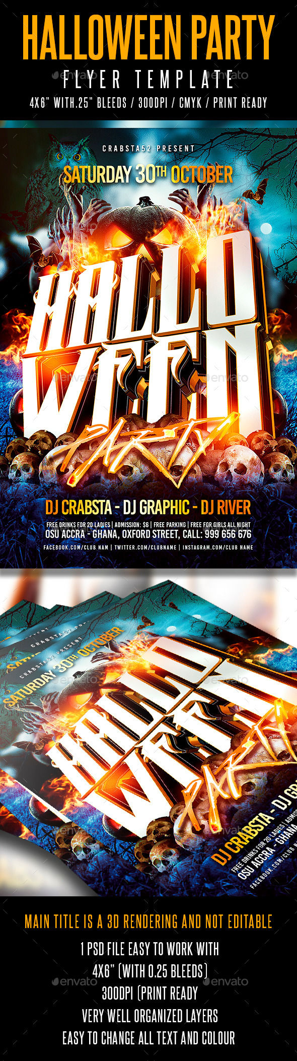 Halloween Party Flyer Template by Crabsta52 (Halloween party flyer)