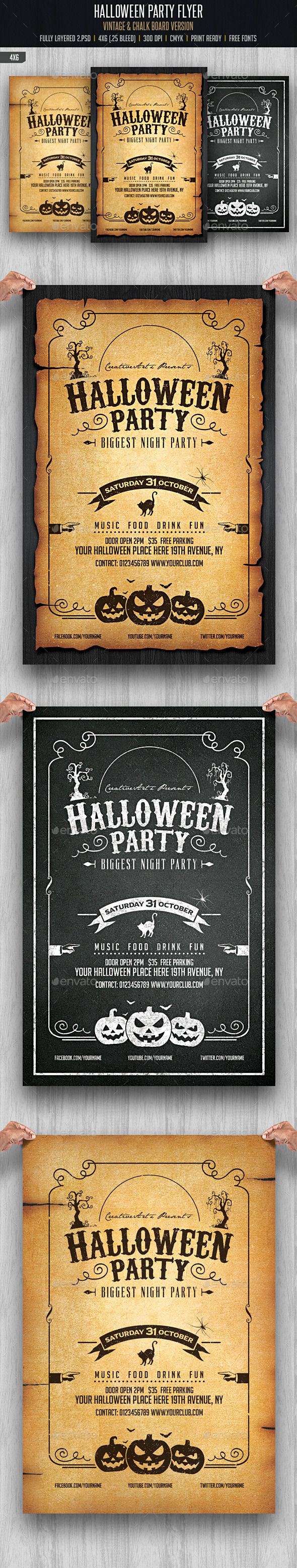 Halloween Party Flyer Template by Creativeartx (Halloween party flyer)