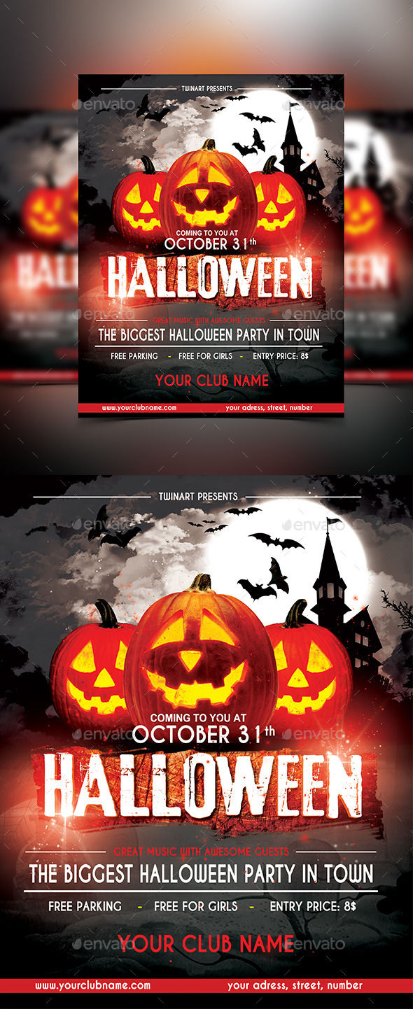 Halloween Party Flyer by Twinart (Halloween party flyer)