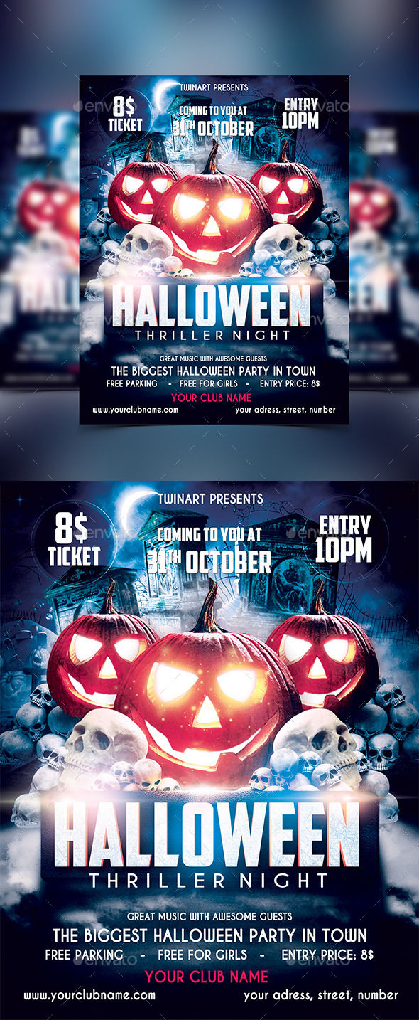 Halloween Party Flyer by Twinart (Halloween party flyer)