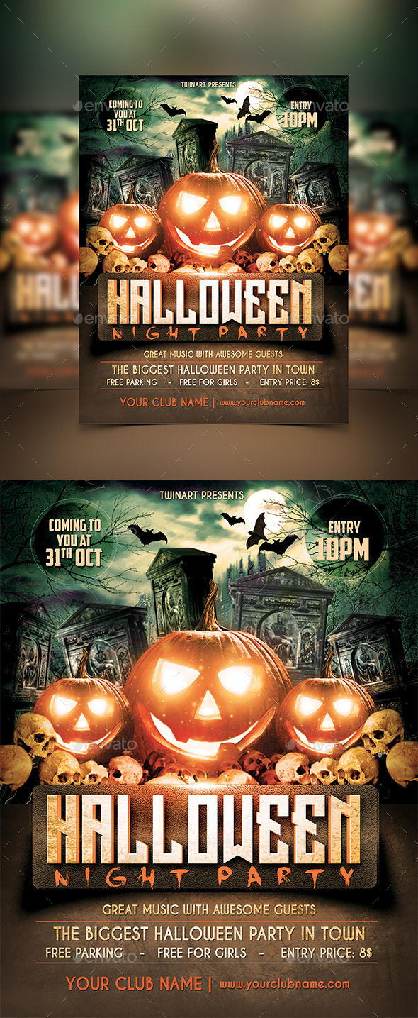 Halloween Party Flyer by Twinart (Halloween party flyer)