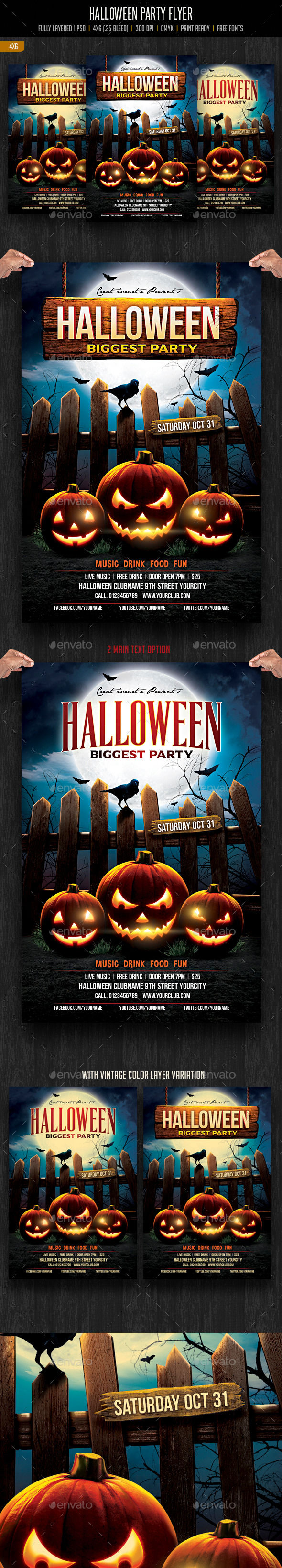 Halloween Party Flyer by Creativeartx (Halloween party flyer)