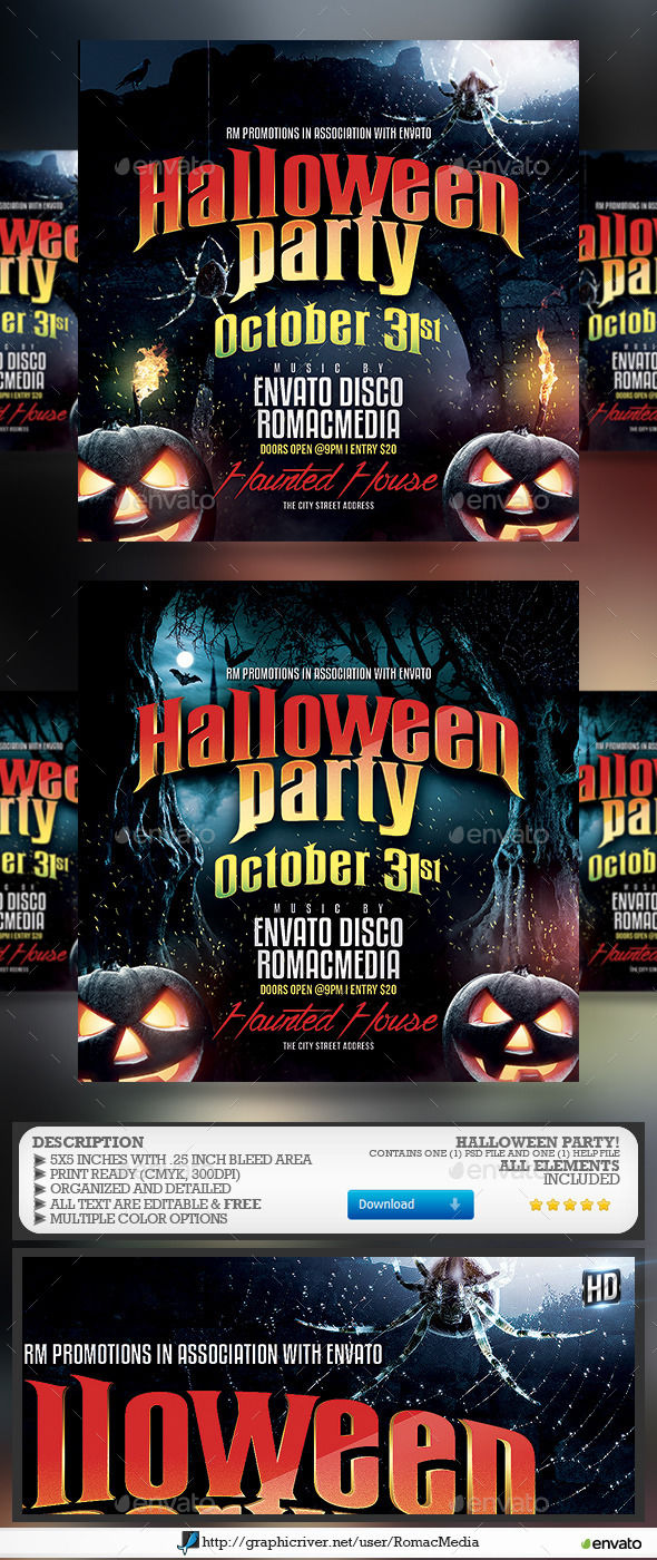 Halloween Party by RomacMedia (Halloween party flyer)