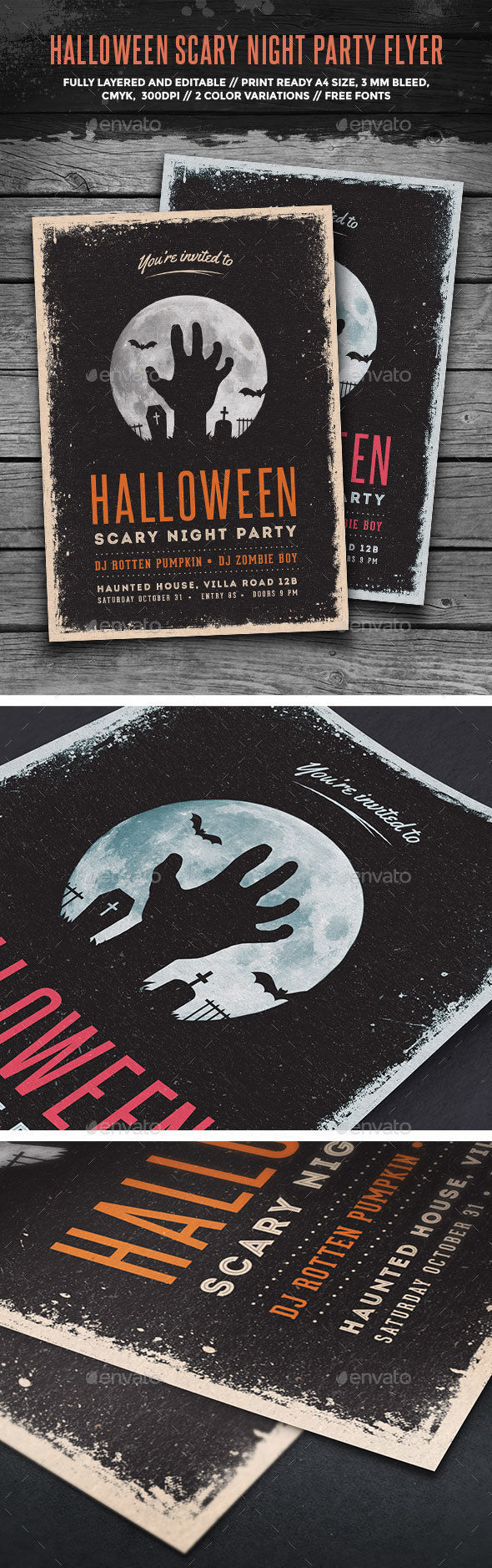 Halloween Scary Night Party Flyer by GraphicGoods (Halloween party flyer)