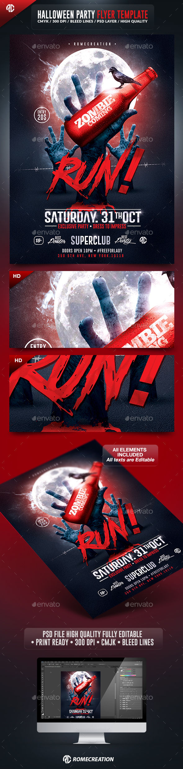 Halloween Zombie Party by RomeCreation (Halloween party flyer)