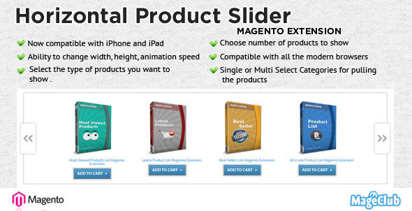 Horizontal Product Slider Magento Extension by QUBESYS (Magento extension)