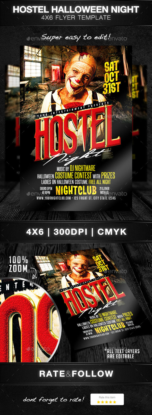 Hostel Halloween Party by DesignsByDior (Halloween party flyer)