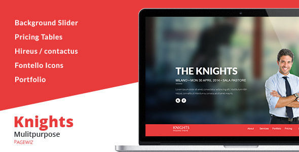 Knights Multi-Purpose Pagewiz Template by Xvelopers (landing page template for PageWiz)
