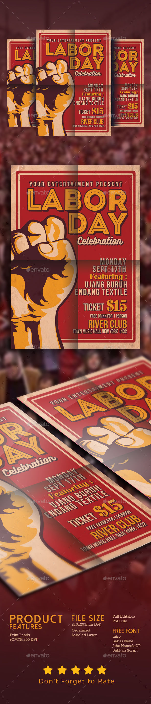 Labor Day Celebration by Muhamadiqbalhidayat (Labor Day party flyer)