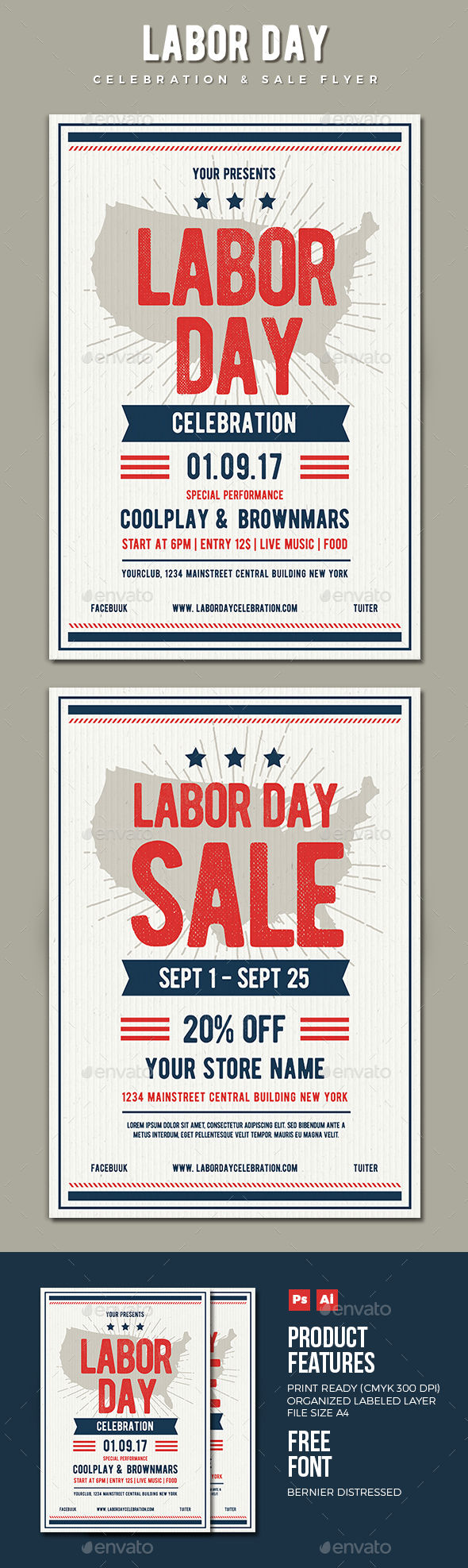 Labor Day Flyer by Vynetta (Labor Day party flyer)