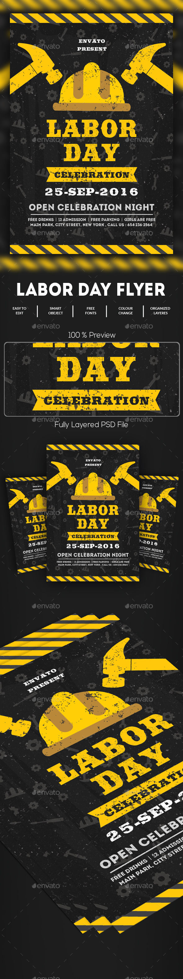 Labor Day Flyer by GOURAVDESIGNS (Labor Day party flyer)