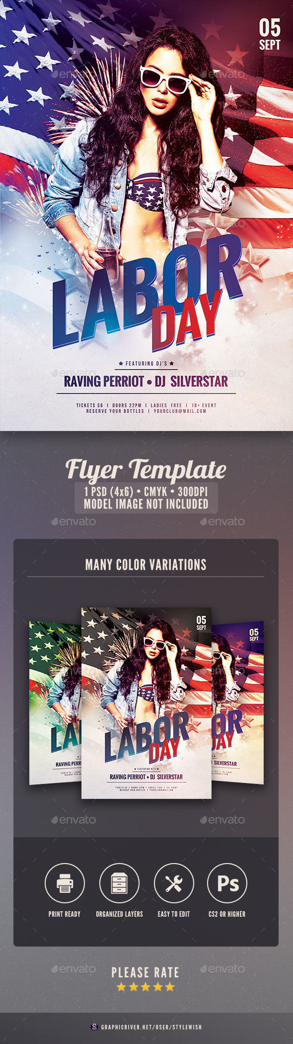 Labor Day Flyer by StyleWish (Labor Day party flyer)