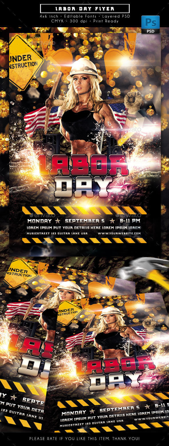 Labor Day Weekend Flyer by Rudyvector (Labor Day party flyer)