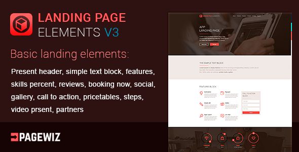 Landing Elements Vol 3 For Pagewiz by MatArt (landing page template for PageWiz)