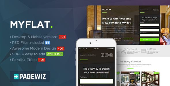 MYFLAT by PixFort (landing page template for PageWiz)