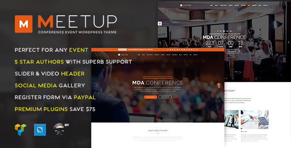 Meetup by Plazart (event & conference WordPress theme)